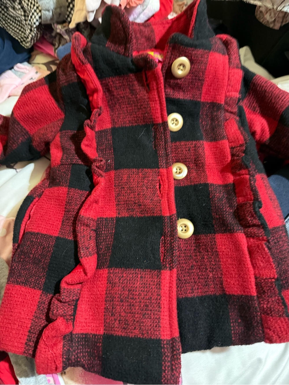 Penelope Mack Red and Black Plaid Coat